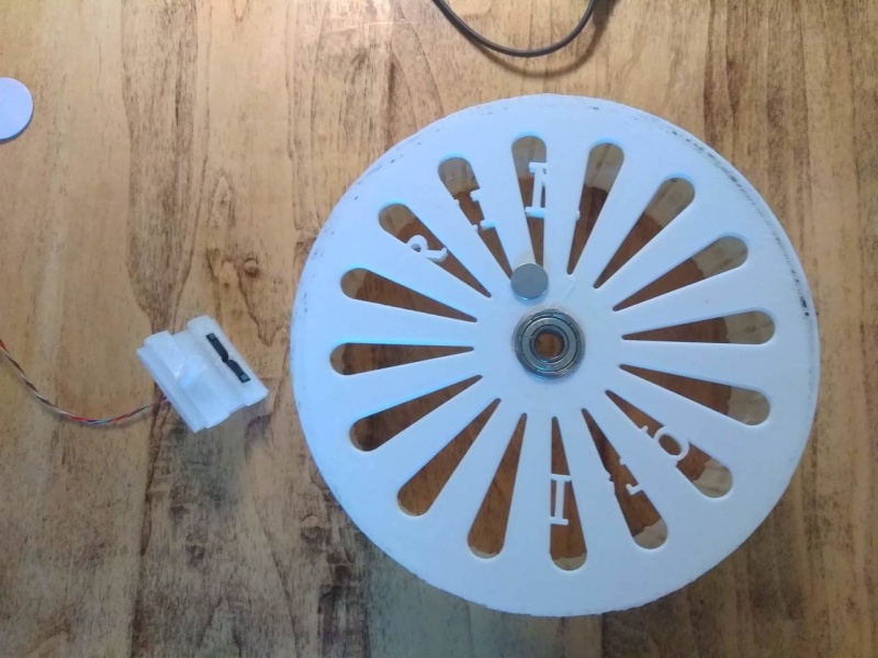 File:Wheel with magnet and sensor.jpg